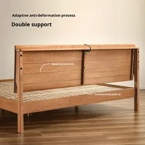 أثاث فيدرالي صلب الكرز ، تصميم كلاسيكي ناعم وبسيط حديث على الطراز الاسكندنافي لغرفة النوم الرئيسية في شقة صغيرة - Product Image 4