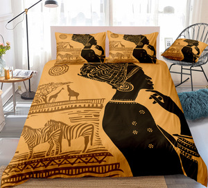 Luxury Beautiful <strong>3d</strong> Printing Pieces <strong>Bedding</strong> Duvet Cover <strong>Sets</strong> African Style Microfiber Bed Sheet <strong>Bedding</strong> <strong>Set</strong> - Product Image 4