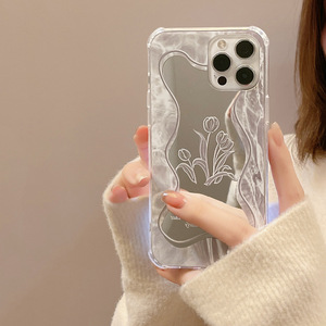 Étui de téléphone en silicone antichoc avec placage miroir à fleurs de design luxueux pour <span class=keywords><strong>Ipnone</strong></span> 14 Pro Max - Product Image 4