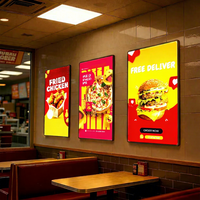 Cadre lumineux pour affiche publicitaire, boîte à lumière LED ultra-mince, panneau de menu mural, cadre d'affiche rétroéclairé pour restaurant