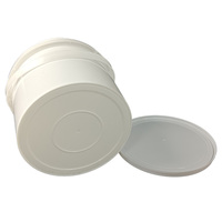 Seau en plastique rond transparent personnalisé, vente en gros, emballage alimentaire réutilisable, seau avec couvercle, seau en plastique pour ghee