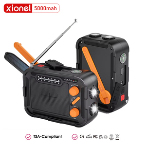 Radio d'urgence à manivelle, banque d'alimentation solaire 5000mAh, AM FM, lampe torche, boussole SOS, survie en camping, portable, vente en gros - Product Image 1