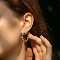 Anting-anting Wanita Klasik Anti Air dari Baja Tahan Karat Berlapis Emas 14k 18k PVD Perhiasan Fashion Wanita