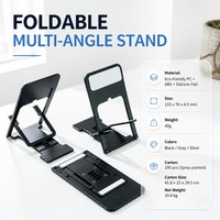Support de téléphone pliable en ABS, support de bureau télescopique réglable pour iPhone 18 17 16 15 Pro Max S26 Ultra, tablette, diffusion en direct