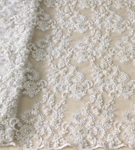 High Quality 100% Polyester All Over Hand Beaded Sequin Embroidery Tulle Fabric for Girls' Wedding Dresses &amp; Bridal Wear - Product Image 6
