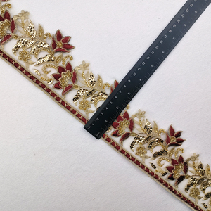 Commercio all'ingrosso africano Appliques filo oro tessuto di pizzo produttore di perle bianche in <span class=keywords><strong>Tulle</strong></span> francese <span class=keywords><strong>ricamato</strong></span> in pizzo 3d - Product Image 6