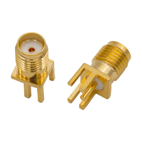 Conector Coaxial RF SMA Hembra de Ángulo Recto para Montaje en PCB, Conector SMA-KE con Patilla Desplazada, 50 Ohmios, DC-6GHz