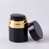 Pots en plastique noirs à bouchon à vis sans air PS, 15g, 30g, 50g, 100g, pour sérum, shampoing, crème cosmétique, pots vides