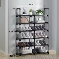 Grand Organisateur Portable Durable avec Rangement Multicouche Anti-Poussière pour Chaussures en Tissu et Plastique
