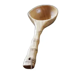 Japanese-style elm long handle large spoon large solid wood bamboo handle kitchen barrel spoon long handle water scoop