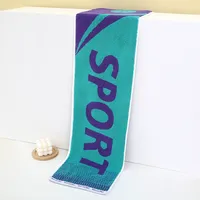 Serviette de sport de luxe en coton 100% premium 32s, jacquard teint en fil, 25x110cm, très absorbante pour la gym et l'entraînement