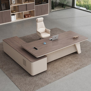 Conjunto de Escritorio y Silla de Oficina <span class=keywords><strong>Bosss</strong></span>, Escritorio Moderno Ejecutivo en Forma de L, Muebles Comerciales de Alta Gama - Product Image 3