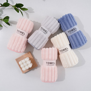 Serviette en velours côtelé Candy, en polaire corail, 300-499 g/m², couleur unie, rectangulaire, séchage rapide, pour la maison, lingettes pour bébé - Product Image 2