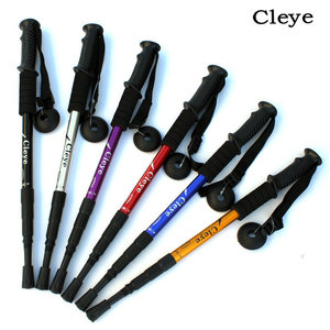 Bastones de Trekking de Aleación de Aluminio Cleye, 4 Secciones, Amortiguadores de Impactos, Mango Recto, Bastones de Senderismo, Equipo para Exteriores - Product Image 4