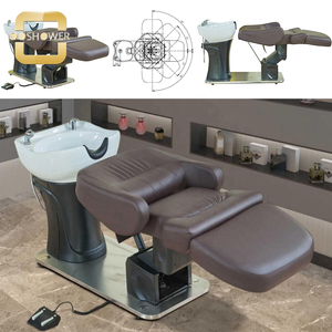 Lit de lavage de cheveux de salon, lit de massage thaïlandais, brun, électrique, pour lavage de cheveux, shampooing, lit de lavage de cheveux électrique - Product Image 3