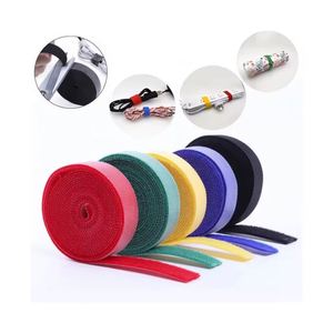 Attaches Velcro réutilisables personnalisées à double face pour câbles, en nylon, avec crochets et boucles, pour fixation arrière à arrière - Product Image 1