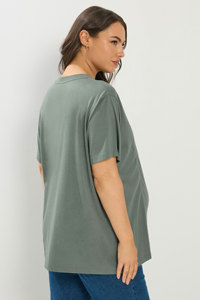T-shirt d'allaitement en coton biologique modal vert sauge pour la maternité, respirant, à fermeture pull-over, idéal pour l'été - Product Image 5