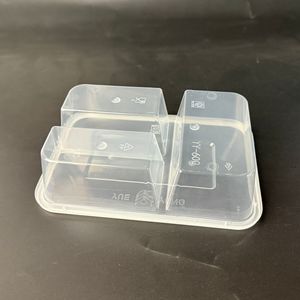 Yue Yong Three Compartment Lunch Box 35oz With <b>Lid</b> <b>Microwave</b> Safe Disposable Food Container Takeout Packaging - Product Image 2