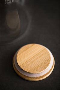 Pot de <span class=keywords><strong>terrarium</strong></span> en verre de forme ronde fait main avec couvercle en bambou pour le stockage du thé - Product Image 3