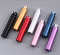 Mini bouteille de recharge de parfum d'huile en aluminium portable cosmétique personnalisée 8ml 10ml vaporisateur de verre épais atomiseur de parfum de fantaisie avec boîte