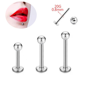 <span class=keywords><strong>Piercing</strong></span> classique en acier inoxydable 20G avec perle ronde et barre en T, tige fine de 0,8 mm, pour lèvre, <span class=keywords><strong>oreille</strong></span> ou <span class=keywords><strong>anneau</strong></span> de lèvre - Product Image 1