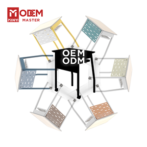 Escritorio Doble Modular MINYI BRUNO de MDF con Sillas, Diseño Moderno, Gran Venta para Dos Personas, Ideal para Escuela Secundaria y Universidad - Product Image 2