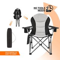 Vente en gros de mobilier d'extérieur personnalisé, camping, randonnée, pique-nique, voyage, chaise pliable de luxe rembourrée pour la pêche avec sac de refroidissement