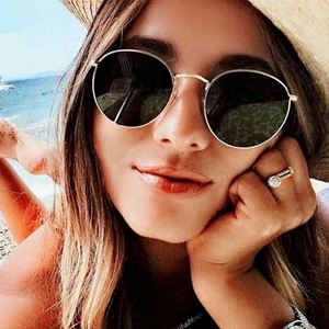 Gafas de Sol Redondas con Marco Metálico y Lentes de Espejo Azules y Rosas para Hombre y Mujer, Protección UV400, Venta al Por Mayor, Moda 2019 - Product Image 2