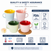Mug à café en porcelaine multicolores, impression de logo personnalisée, tasse en céramique moderne, 301-400 ml, compatible micro-ondes et lave-vaisselle, usage quotidien