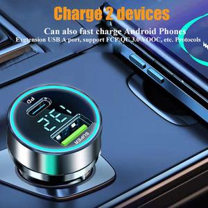 Chargeur de voiture à charge rapide avec 2 ports USB, adaptateur pour smartphone, chargeurs à charge rapide avec affichage numérique - Product Image 5