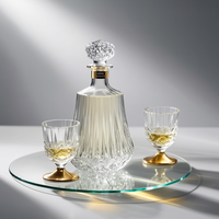 Ensemble de carafe à whisky avec bouteille en verre gravée, bouchon hermétique et coffret cadeau