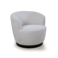 Moderner Drehbarer Akzent-Sessel mit Hocker, Leinenstoff-Polsterung, Einzelsessel, Drehbarer Sofastuhl für Wohnzimmer, Schlafzimmer, Esszimmer