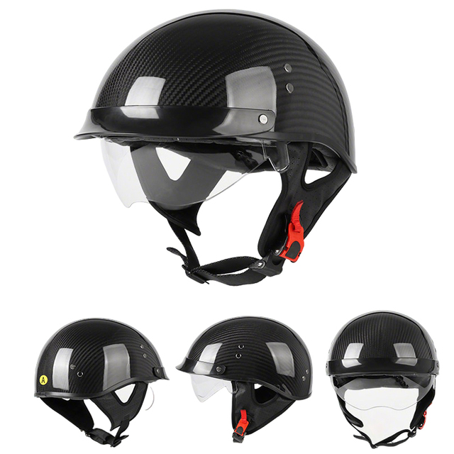 Lightweight Carbon Fiber Comfortable Cascos Para Moto Scooter Riding Motorbike Helmet Open Half Face Motorcycle Safety Helmet