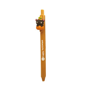 Stylo gel promotionnel en caoutchouc amusant et mignon en forme de citrouille de la série Halloween, encre noire 0,5 mm - Product Image 6