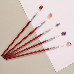 ด้ามไม้สีแดง ขนาด 6 มม. 9 มม. 12 มม. 19 มม. 20 มม. 24 มม. พู่กันเพ้นท์เล็บลายเส้นละเอียด สำหรับวาดลาย ตกแต่งเล็บ ทำเล็บมือ ใช้ในร้านทำเล็บ - Product Image 6