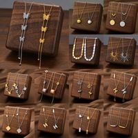 Ensemble de bijoux MECYLIFE, collier avec pendentif en forme de cœur irrégulier, circulaire, ovale, créature marine, plaqué or, en acier inoxydable, étanche