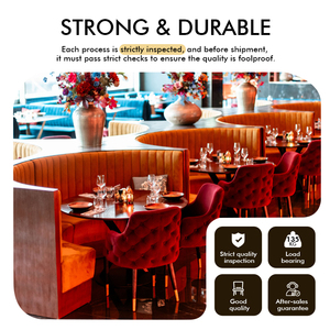 Bộ ghế sofa băng dài 2 chỗ ngồi kiểu retro, lưng cao, bền, chất liệu giả da PU hiện đại, dùng cho quán ăn, quán cà phê - Product Image 6