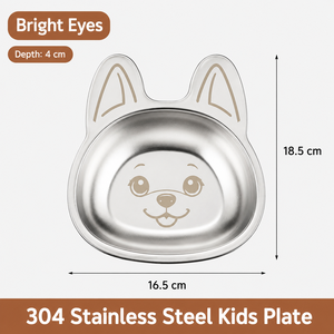 Assiette pour enfants en acier inoxydable 304, forme d'animal de dessin animé mignon, vaisselle pour enfants - Product Image 5