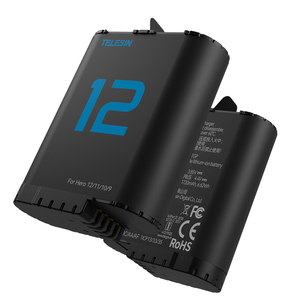 <span class=keywords><strong>TELESIN</strong></span> Accesorios Batería de cámara para Go Pro 12 <span class=keywords><strong>11</strong></span> 10 9 Batería de larga duración de 1720 MAh - Product Image 4