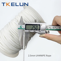 2.5mm PP Kaplı UHMWPE Halat Yüksek Mukavemetli Yüzer Paketleme Halatı Tuzlu Suya Dayanıklı Bağlama İpi Nakliye Paketlemesi için
