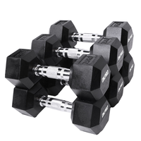 Ventes Directes Usine Haltères Hexagonaux Noirs Personnalisables Logo Caoutchouc Poids Libres Musculation Salle de Sport Haltères Hexagonaux en Caoutchouc