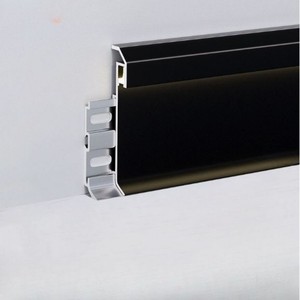 Profilé de <span class=keywords><strong>plinthe</strong></span> LED moderne et personnalisable en aluminium, finition noir, blanc, or, <span class=keywords><strong>plinthe</strong></span> lumineuse en métal pour projets hôteliers - Product Image 4