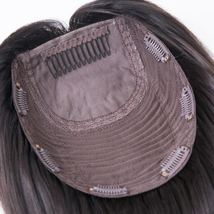 Topper 6x7'' en <span class=keywords><strong>cheveux</strong></span> humains 100% européens, certifié casher juif, avec base en soie 4x4 pour femmes, modèle 2026 - Product Image 1