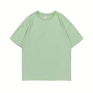 Design Custom logo Pure Cotton T-shirt High Quality Solid Color Big O Collar Casual Style LOGO Custom Design - Product Image 1