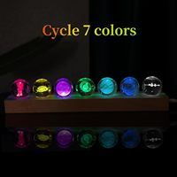 Lampe de boule de cristal du système solaire 3D, lumière LED nocturne, Jupiter, Saturne, Lune, Terre, cadeau pour enfants et adultes, avec thème d'astronomie spatiale