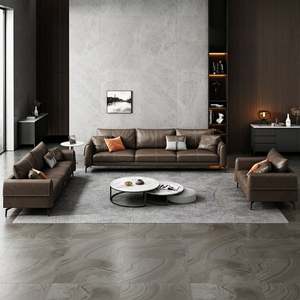 Ensemble table à manger moderne en cuir PU de haute qualité éponge haute densité pour villa de ferme vente en gros de mobilier de bureau pour - Product Image 1