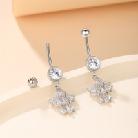 Lingchee gros mignon en acier inoxydable 316L nombril anneaux nombril ventre Piercing Bling CZ corps Piercing bijoux Sexy