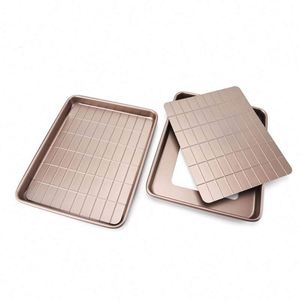 Bakery Tool 60pcs Golden Carbon Steel Oven Snowflake Cake Mould Fixed Bottom Nougat <b>Baking</b> Pan - Product Image 6
