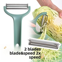 Râpe à chou à double lame en acier inoxydable Couteau à éplucher les légumes manuel multifonctionnel en plastique et métal pour trancher les artefacts