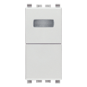 <b>Push</b> Button Switch 1P NO 10A White Indicator <b>Light</b> 4.1x2.8x5.3cm - Product Image 1